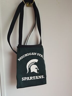 Michigan State Spartans Dark Green Crossbody Bag with White Logo